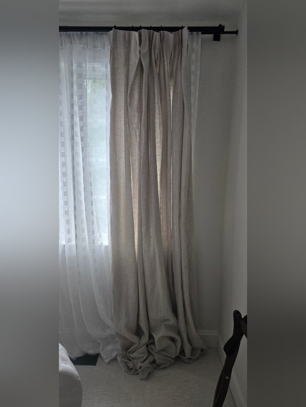WEST ELM • Neutral Linen Curtain Panel - 48x96
